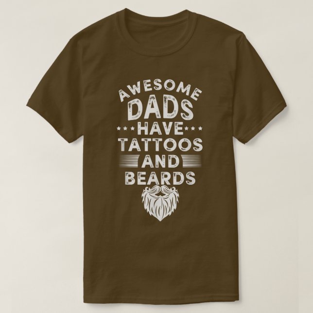 Fars dag tshirt tatueringsskäggsskägg pappa pappa  t shirt (Design framsida)