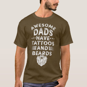 Fars dag tshirt tatueringsskäggsskägg pappa pappa t shirt