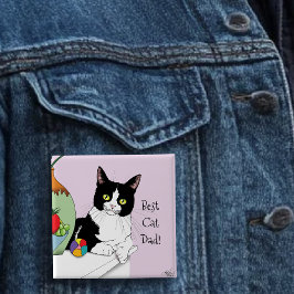 Fars dag Tuxedo Cat Knapp