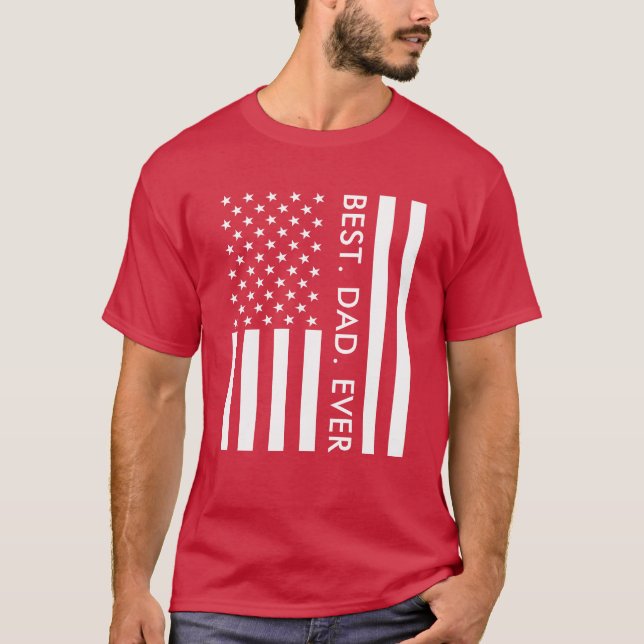 Fars dag Typography USA flagga Modern T Shirt (Framsida)