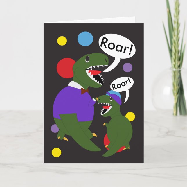 Fars dag Tyranosaurus Rex Dinosaur Personalize Kort (Framsida)