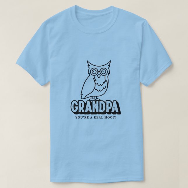Fars dag Uggla T-Shirt for Grandpa (Design framsida)