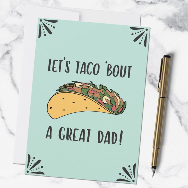 Fars dag Underbar Pappa Funny Taco Pun-citat Kort (In situ)