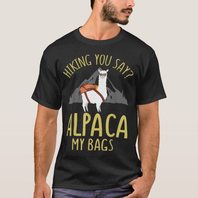 Fars dag vandrande alpaka Puns alpaka T Shirt (Framsida)