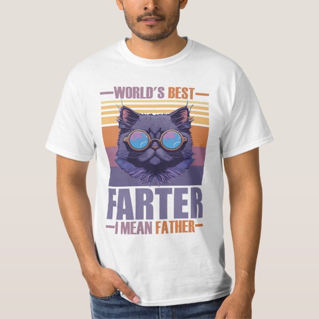 Fars dag Världens bästa pappa menar far T Shirt (Framsida)