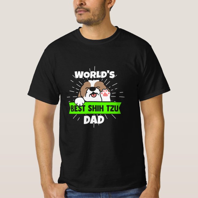 Fars dag | Världens bästa Shih Tzu Hund Pappa T Shirt (Framsida)