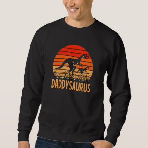 Fars dag Vintage Daddysaurus Dinosaur Retro Sol Lång Ärmad Tröja