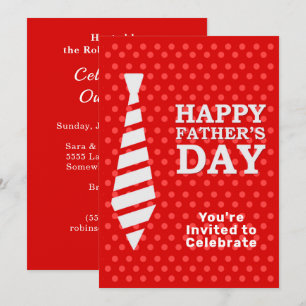 Fars dag White Tie Red Dots Middag BBQ Party Inbjudningar