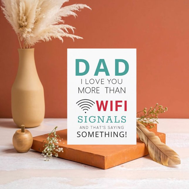 Fars dag WIFI-kort till Pappa Kort (Show Dad your love is stronger than WiFi! Perfect for the tech-savvy father this Father's Day)