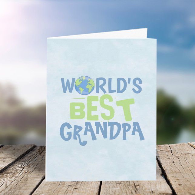Fars dag World's Best Grandpa Cute Typography Kort (Skapare uppladdad)
