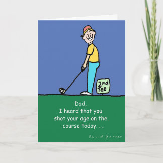 Fars daghälsningkort med golftema kort