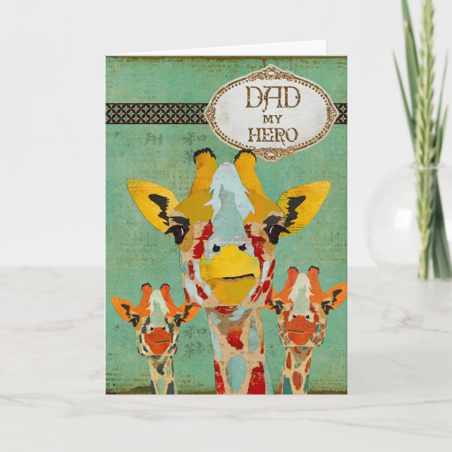 Fars dagkort för tre kika giraff kort (Framsida)