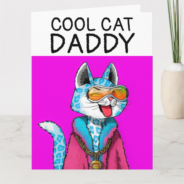 FARS DAGS KATT COOL STOR GRATTULATIONSKORT KORT (Framsida)