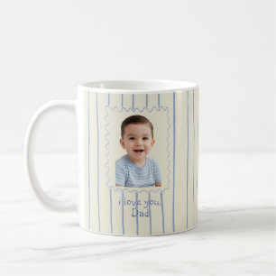 Fars dagsgåva Gul och blåa ränder Beställning Kaffemugg