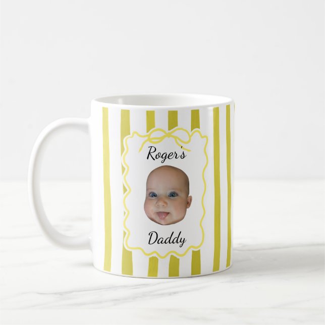 Fars dagsgåvor till pappa gula ränder kaffemugg (Vänster)