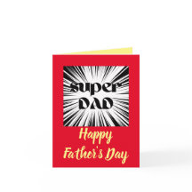 Fars dagskort till pappa, superhjälte tema
