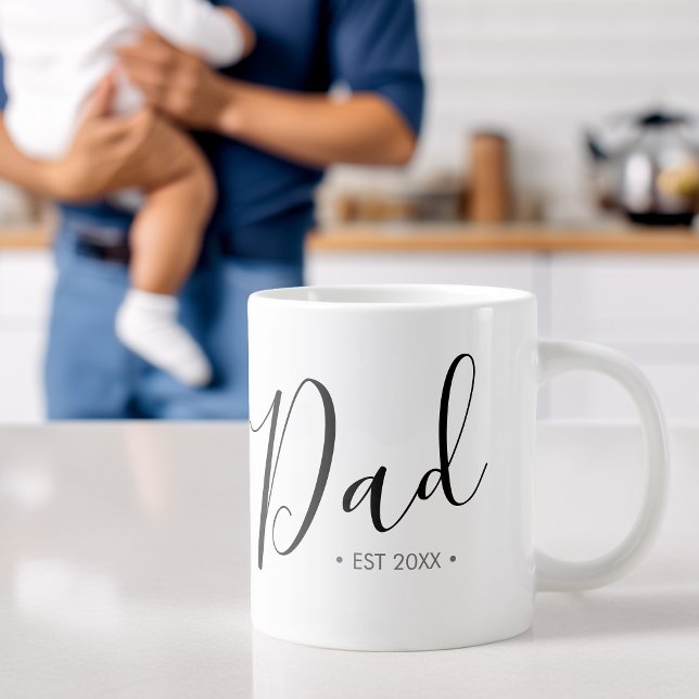 Fars dagsskrift Pappa Personlig Jumbo Mugg (Father's Day Script Dad Personalized Giant Coffee Mug)