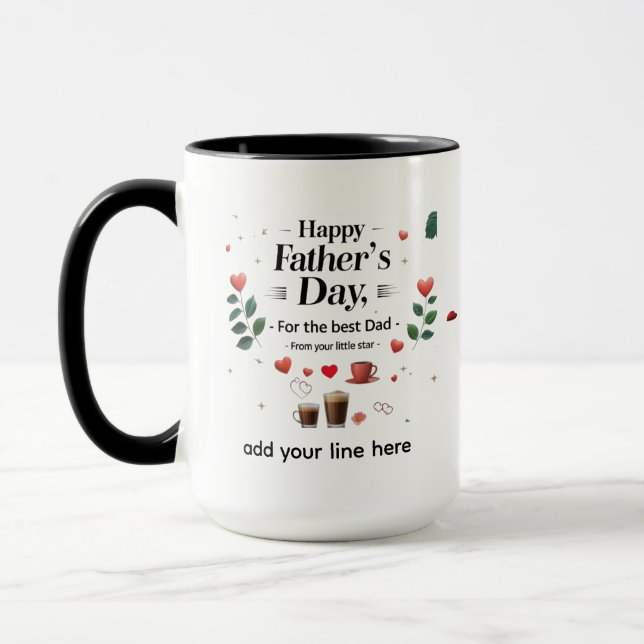 Far's Day Gift for the Best Pappa - Heart Mugg (Vänster)
