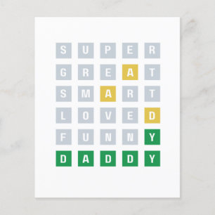 Far's Day Greeting Card Funny Wordle Game Pappa