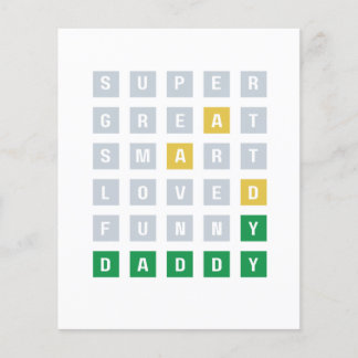 Far's Day Greeting Card Funny Wordle Game Pappa