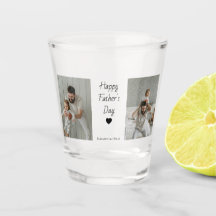 Far's Day Shot Glass - Photo & Kids'Namn