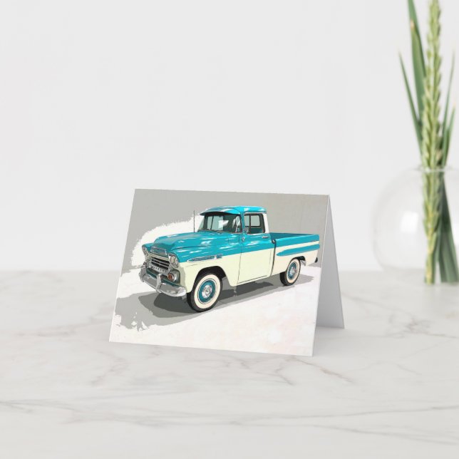 Farsdags Klassisk Chevy Lastbil Helgkort (Framsida)