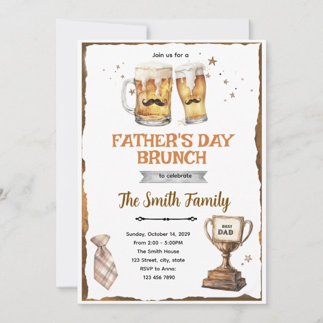 Farsdagsbrunch festlig inbjudan (Framsida)