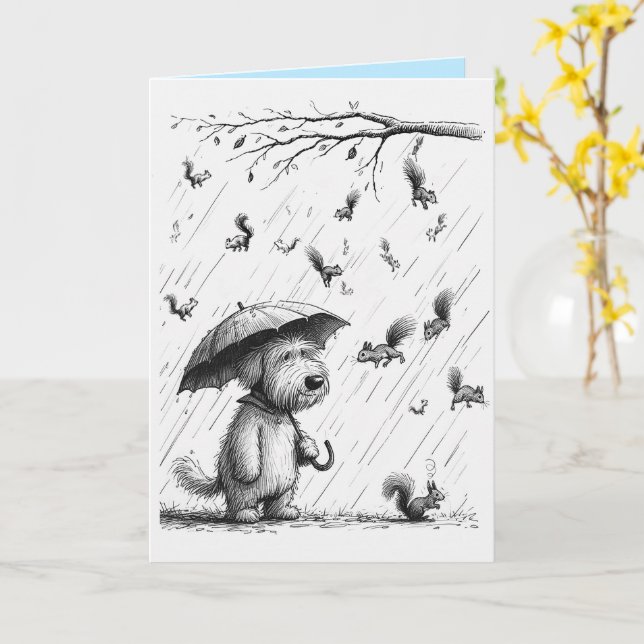 Farsdagskort från hunden kort (Gul blomma)