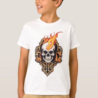 Farsi Flaming Skull Graphic Kids’ T-Shirt