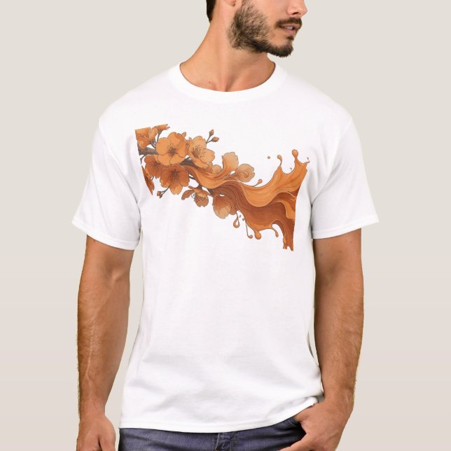 Färsk ABSTRAKT BLOMMA Konst Design T Shirt (Framsida)
