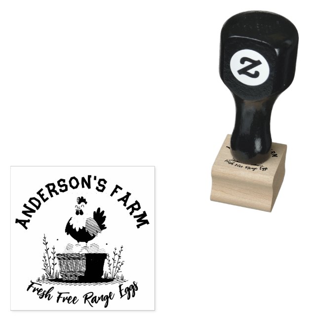 Färsk ägggrupp Anpassningsbar Familj Farm Hen Blom Stämpel (Stämplad)