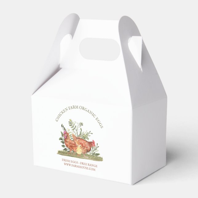 Färsk äggservice från kycklingfarm presentaskar (Framsidan Sidan)
