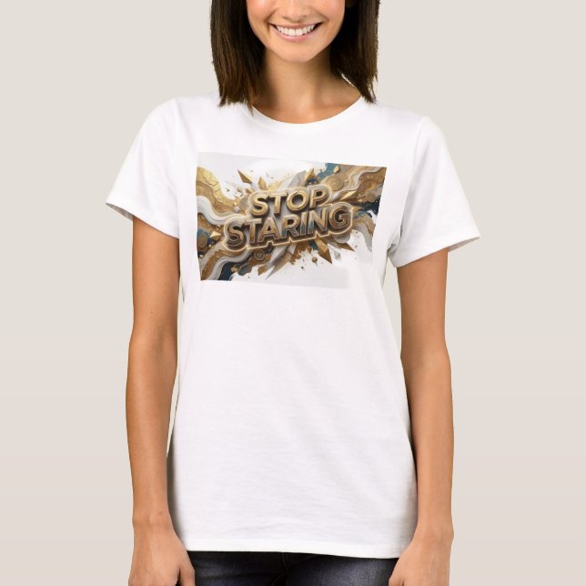 Färsk apelsin STOP STARAR Slogan T-shirt (Framsida)