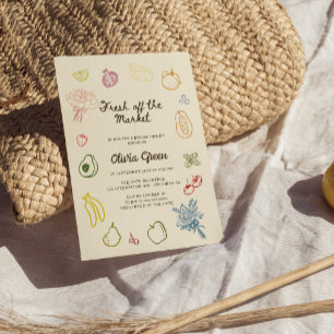 Färsk av bryggskugga från marknaden inbjudningar