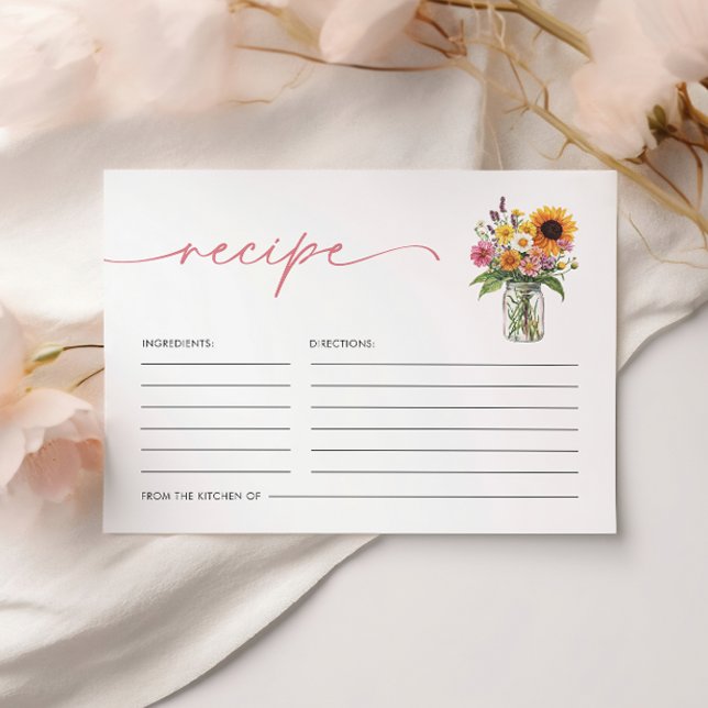 Färsk av Möhippan på marknaden Tilläggskort (Fresh Off the Market Bridal Shower Recipe Enclosure Card)