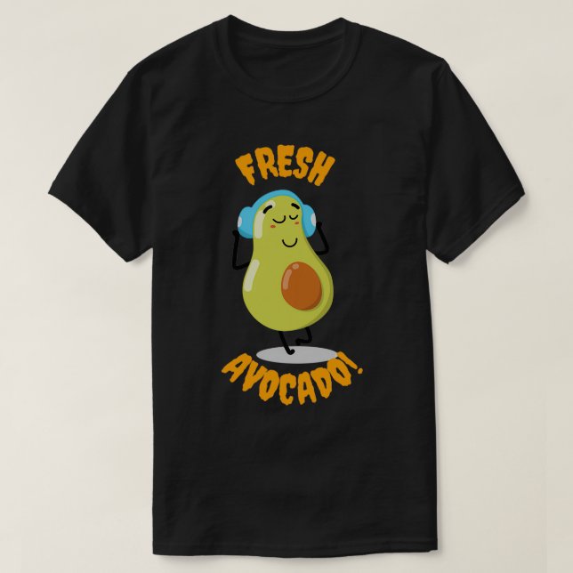 Färsk Avocado-Coola och rolig frukt T Shirt (Design framsida)