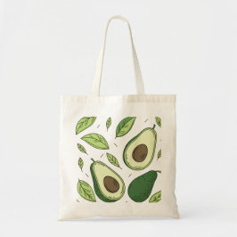 Färsk Avocado med Grönt Löv - Tote Bag Tygkasse
