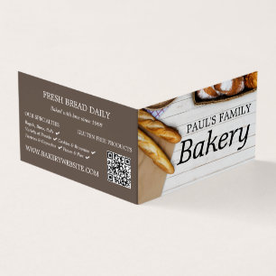 Färsk baguette-samling, bageri, bageri, detaljerat visitkort