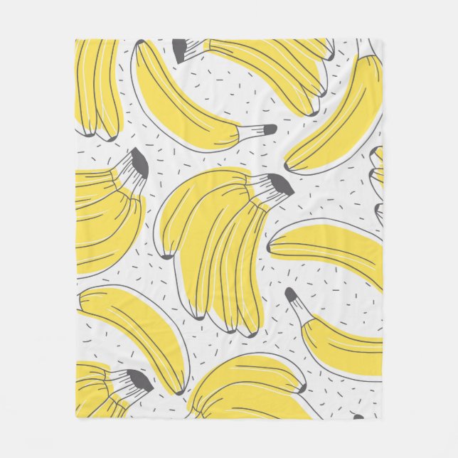 Färsk bakgrund för bananer hand plockade. Doodle w Fleecefilt (Framsidan)