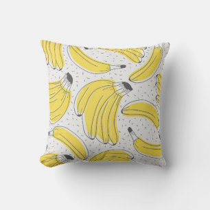 Färsk bakgrund för bananer hand plockade. Doodle w Kudde