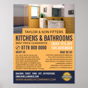 Färsk Bathroom Porträtt, Kitchen & Bathroom Fitter Poster