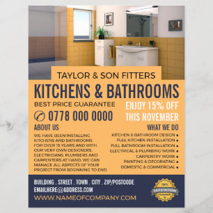 Färsk Bathroom Porträtt, Kitchen & Bathroom Fitter Reklamblad