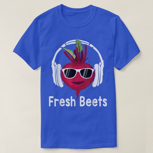 Färsk beets Funny Coola Beet Headphone Music B T Shirt (Design framsida)