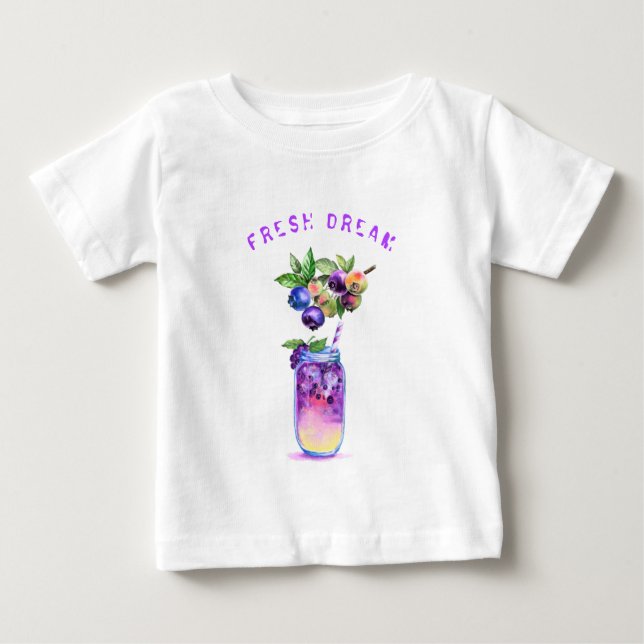 Färsk blåbär Drink Baby T-Shirt - Anpassningsbar T (Framsida)