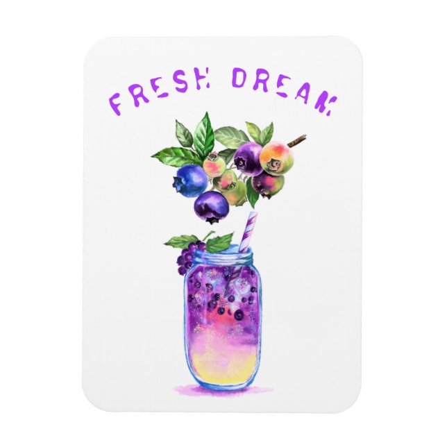 Färsk blåbär Drink Magnet Gift - Anpassningsbar Te (Vertikal)