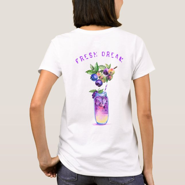 Färsk blåbärssaft Coola Drink - Summer Cocktail T Shirt (Baksida)