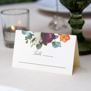 Färsk Blommigt Rustic Elegant bröllop Placeringskort