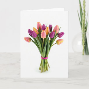 Färsk blomsterbukett fotokort kort