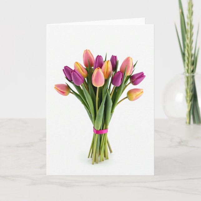 Färsk blomsterbukett fotokort kort (Framsida)