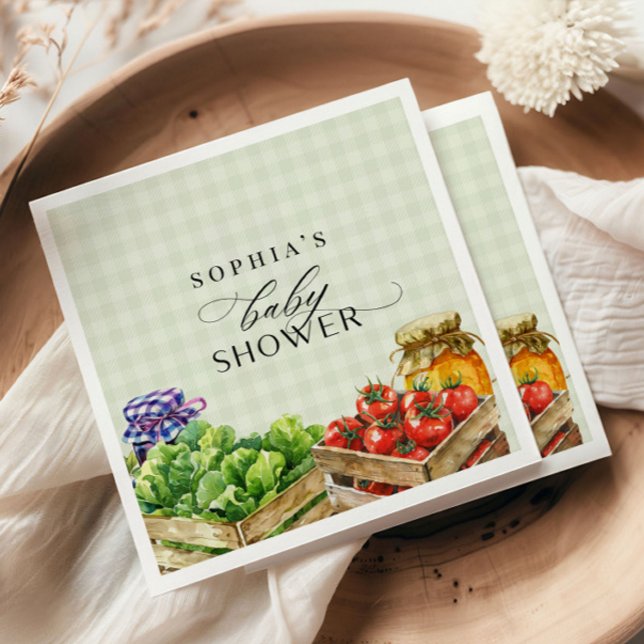 Färsk bondmarknad lokalt odlad babyskor pappersservett (Skapare uppladdad)